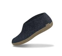 GLERUPS Indoor Shoes Men & Women (Blue) | Unisex Wool Slippers with Leather Sole | Comfy Slippers Women Men | Cosy Gents and Ladies Slippers