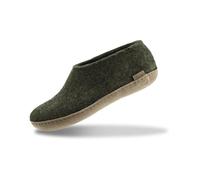 GLERUPS Indoor Shoes Men & Women (Green) | Unisex Wool Slippers with Leather Sole | Comfy Slippers Women Men | Cosy Gents and Ladies Slippers