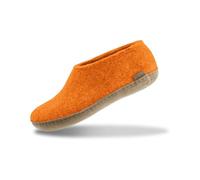 GLERUPS Indoor Shoes Men & Women (Orange) | Unisex Wool Slippers with Leather Sole | Comfy Slippers Women Men | Cosy Gents and Ladies Slippers