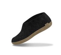 GLERUPS Indoor Shoes Men & Women (Black) | Unisex Wool Slippers with Leather Sole | Comfy Slippers Women Men | Cosy Gents and Ladies Slippers