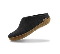 GLERUPS Slip On Slippers Women and Men with Rubber Sole (Black) | Unisex Slip-on Wool Slipper Shoes Women Men | Comfy Outdoor Indoor Slippers | Cosy Gents and Ladies Slippers