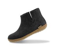 GLERUPS Women's and Men's Indoor and Outdoor Slippers with Rubber Sole (Black) | Unisex Wool Slipper Boots | Comfy Men's and Women's Slipper Boots | Cosy Gents and Ladies Boot Slippers