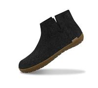 GLERUPS Women's and Men's Indoor and Outdoor Slippers with Rubber Sole (Black) | Unisex Wool Slipper Boots | Comfy Men's and Women's Slipper Boots | Cosy Gents and Ladies Boot Slippers