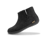 GLERUPS Women's and Men's Indoor and Outdoor Slippers with Rubber Sole (Black) | Unisex Wool Slipper Boots | Comfy Men's and Women's Slipper Boots | Cosy Gents and Ladies Boot Slippers