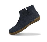 GLERUPS Women's and Men's Indoor and Outdoor Slippers with Rubber Sole (Denim Blue) | Unisex Wool Slipper Boots | Comfy Men's and Women's Slipper Boots | Cosy Gents and Ladies Boot Slippers