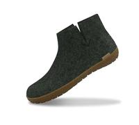 GLERUPS Women's and Men's Indoor and Outdoor Slippers with Rubber Sole (Green) | Unisex Wool Slipper Boots | Comfy Men's and Women's Slipper Boots | Cosy Gents and Ladies Boot Slippers