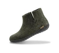 GLERUPS Women's and Men's Indoor and Outdoor Slippers with Rubber Sole (Green) | Unisex Wool Slipper Boots | Comfy Men's and Women's Slipper Boots | Cosy Gents and Ladies Boot Slippers