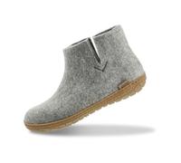 GLERUPS Women's and Men's Indoor and Outdoor Slippers with Rubber Sole (Grey) | Unisex Wool Slipper Boots | Comfy Men's and Women's Slipper Boots | Cosy Gents and Ladies Boot Slippers