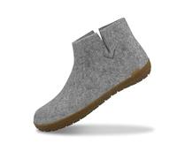 GLERUPS Women's and Men's Indoor and Outdoor Slippers with Rubber Sole (Grey) | Unisex Wool Slipper Boots | Comfy Men's and Women's Slipper Boots | Cosy Gents and Ladies Boot Slippers