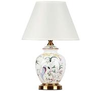 GLETSF American Classic Flower And Bird Porcelain Ceramic Table Lamp Traditional Hand-Painted Pattern Desk Lamp Modern Bedroom Bedside Lamp Home Decoration-1-33 * 52cm