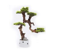 GLETSF Artificial Tree Artificial Bonsai Tree Chinese Ceramic Flower Pot Realistic Silicone Leaves Delicate Natural Branch Texture Home Living Room Office Decoration Simulation Bonsa