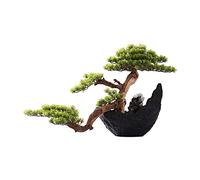 GLETSF Artificial Tree Artificial Plant Bonsai Creative Ceramic Flower Pot Simulation Wood Root Carving Welcome Pine Living Room And Office Desktop Decoration Simulation Bonsai