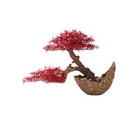GLETSF Artificial Tree Simulation Welcome Pine Red Maple Leaf Tree Artificial Bonsai House Vase Corridor Porch Japanese Style Plant Potted Plant Potted Ornaments Artificial Bonsai Pl