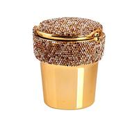 GLETSF Ashtray For The Home Crystal Car Ashtray Portable Cup Holder Metal Auto Ashtrays Gifts Portable Ashtray Outdoor Travel, Home Use Ash Holder-Black,blue,gold,silver-Style 5