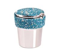 GLETSF Ashtray For The Home Crystal Car Ashtray Portable Cup Holder Metal Auto Ashtrays Gifts Portable Ashtray Outdoor Travel, Home Use Ash Holder-Black,blue,gold,silver-Style 3