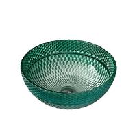 GLETSF Bathroom Vessel Sink,Tempered Glass Vessel Sink Water Drop Artistic Vessel Sink Vanity Counter Top Installation Bathroom Vanity Sinks With Waterfall Faucet,Green-Green-A