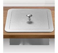 GLETSF Built-in Stainless Steel Trash Can for Kitchen Cabinets Recessed Countertop Trash Bin with Lid Commercial Grade Garbage Chute for Efficient Waste Disposal,Single Lid-square