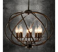 GLETSF Ceiling Lights, Led Modern Chandelier Lamp, Industrial Adjustable Wrought Iron Chandelier - 23" E-Dison 5 Lights Foyer Hanging Pendant Light V-Intage Ceiling Lighting Fix-Black With 8 Lights