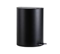GLETSF Creative Foot-Operated Stainless Steel Trash Can - 12L Kitchen Garbage Bin with Lid Simple Covered Design 10 Colors Available - Ideal for Home or Office Use,Black-8L