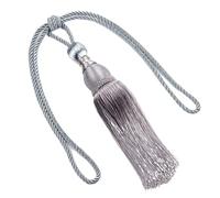 GLETSF Curtain Tie Backs - Multicolor Tassel Tiebacks with Wire Hanging Ball, Durable Polyester Yarn for Stylish Home Decor (Grey),Grey