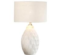 GLETSF Desk Lamps For Reading American Ceramic Bedside Lamp Fabric Lampshade Nightstand Lamp Modern Desk Light Lamps For Living Room-White-Remote Control