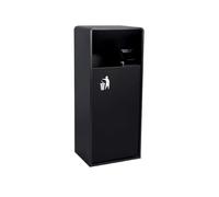 GLETSF Dustbin 19L/40L Outdoor Wastebasket Black Square Metal Wastebasket with Side Opening, Modern Commercial Wastebasket Trash Can
