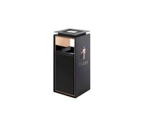 GLETSF Dustbin Hotel Trash Can with Ashtray Lobby Elevator Entrance Vertical Hall Stainless Steel Hotel Shopping Mall Smoke Cans Trash Can,B1-L