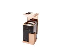 GLETSF Dustbin Marble Trash Can Hotel Lobby Hotel Special Office Building Stainless Steel Vertical with Ashtray Commercial Outdoor Trash Can,C