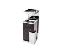 GLETSF Dustbin Marble Trash Can Hotel Lobby Hotel Special Office Building Stainless Steel Vertical with Ashtray Commercial Outdoor Trash Can,A