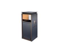 GLETSF Dustbin Stainless Steel Shopping Mall Elevator Sales Office Garbage Cans Hotel Lobby Vertical Outdoor Commercial Ashtray Fruit Bins Trash Can,B-S