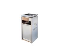 GLETSF Dustbin Stainless Steel Shopping Mall Elevator Sales Office Garbage Cans Hotel Lobby Vertical Outdoor Commercial Ashtray Fruit Bins Trash Can,A1-Small