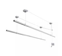 GLETSF Electric Drying Rack Balcony Top Mounted Lifting Hand Operated Clothes Drying Rack Indoor Manual Stainless Steel Round Pole Double Pole Clothes Drying Rack Lifting Clothe-2.4m