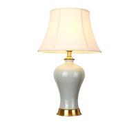 GLETSF Farmhouse Minimalist Ceramic Vintage Table Lamp With Fabric D Shade European Retro Desk Desktop Lamp Traditional Bedroom Bedside Desk Nightstand Lamp-33 * 52cm