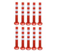 GLETSF Flexible Street Cones for Rv Parking Traffic Delineator Posts, Plastic Traffic Control Equipment Safety Bollard Barrier Post for Driveway/Sidewalk/Public Area, Visual,Red+white-10 pack
