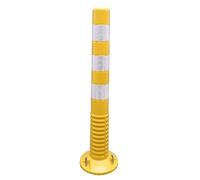 GLETSF Flexible Traffic Delineator Posts Caution Cones, 76cm Tall Plastic Commercial Parking Safety Barrier with Reflective Band, Night Visual Bollard,Yellow+white-1 Pack
