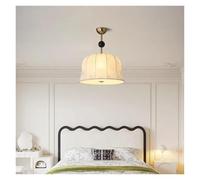 GLETSF French Luxury Cloth Pendant Light Coffee Dining Table Hanging Lamp Traditional Art Deco Chandelier Led Room Decor Mood Light,Modern Pendant Light-40cm