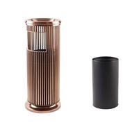 GLETSF Garbage Can Stainless Steel Outdoor Trash Can Hollow Waste Bin Removable Inner Barrel Trash Bins For Hotel Patios Garbage Can Portable,Rose-gold