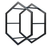 GLETSF Hexagon Tire Display Stand For Garage And Auto Shop, Durable Rim Rack For Commercial Exhibition And Workshop, Enhances Wheel Presentation For Trade Shows-Black Hexagonal Frame