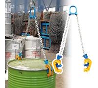 GLETSF Industrial Drum Handling Sling, 1 Ton Vertical Drum Lifter For Metal And Plastic Lid Drums, Metal Crane Barrel Hoist With 4Cm Widen Hook