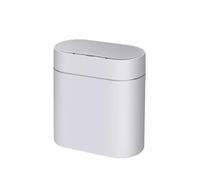 GLETSF Intelligent Sensor Kitchen Trash Can with Lid Electric Narrow Slit Model for Home and Office White Bin for Sanitary Waste Disposal.,White