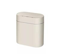 GLETSF Intelligent Sensor Kitchen Trash Can with Lid Electric Narrow Slit Model for Home and Office White Bin for Sanitary Waste Disposal.,Milky White