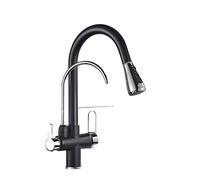 GLETSF Kitchen Faucet Pull Down Swivel Spout Mixer Tapmodern Design For Bathroom & Vessel Sink Hot & Cold Water Deck Mount Stylish & Functional,Black Bronze,Chrome Finish a