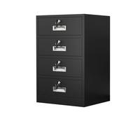 GLETSF Metal Office Storage Cabinet With Adjustable Shelves And Lockable Drawers Home Office File Cabinet With 4 Drawers Black Mobile Filing Cabinet For Office Storage-Black-4 Drawer