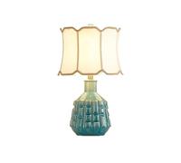 GLETSF Modern Contemporary Ceramic End Table Lamps For Living/Study Room Desk Décor,Bedside,Nightstand Lamps For Bedroom Office Farmhouse,Kiln Turns Blue-35.5 * 58cm