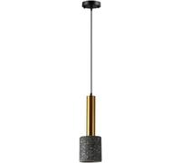 GLETSF Modern Simple Cylindrical Copper Ceiling Hanging Lamp Mini Cement Pendant Light Black Concrete Industrial Chandelier White Pink Ighting Fixture For Bedroom Bedside Cafe B-Dark