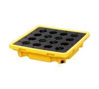 GLETSF Modular Spill Platform, Spill Containment Platform, Plastic Tray Container, Leak-Proof Pallet Oil Drum Placement Platform-Yellow-67 * 67 * 15cm