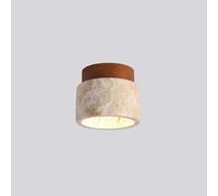GLETSF Nordic Natural Yellow Travertine Ceiling Lamp,Modern Simple Entrance Balcony Corridor Ceiling Light,E26 Single Head Embedded Ceiling Lamp,Solid Wood Kitchen Island FarmhoWalnut Color