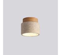 GLETSF Nordic Natural Yellow Travertine Ceiling Lamp,Modern Simple Entrance Balcony Corridor Ceiling Light,E26 Single Head Embedded Ceiling Lamp,Solid Wood Kitchen Island FarmhoOriginal Wood Color