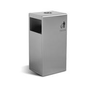 GLETSF Outdoor Garbage Can with Noise Reduction Lid and Top Ashtray, for Indoor and Large Use,Grey-Single barrel