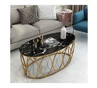 GLETSF Oval Marble Coffee Table Nordic Light Luxury Wrought Iron Small End Table Modern Creative Apartment Living Room Side Table Centro-Gold C-100 * 50 * 45cm